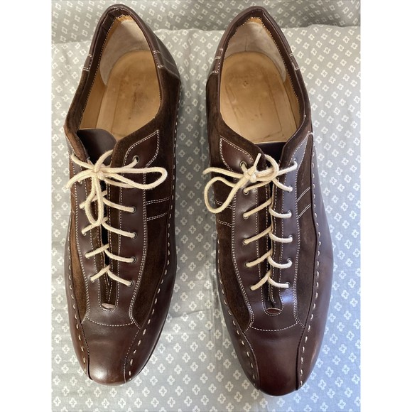 Elegant Brown Leather Men's Derbys - Picture 2 of 13